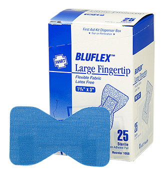 Fingertip, Blue Woven Large Adhesive Bandage (25/box)