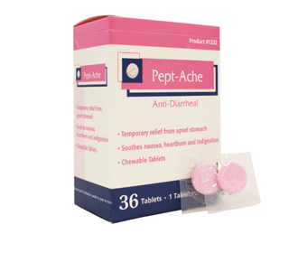 Pept-Ache Anti-Diarrheal Chewables - 36/box (Compare to Pepto-Bismol®)