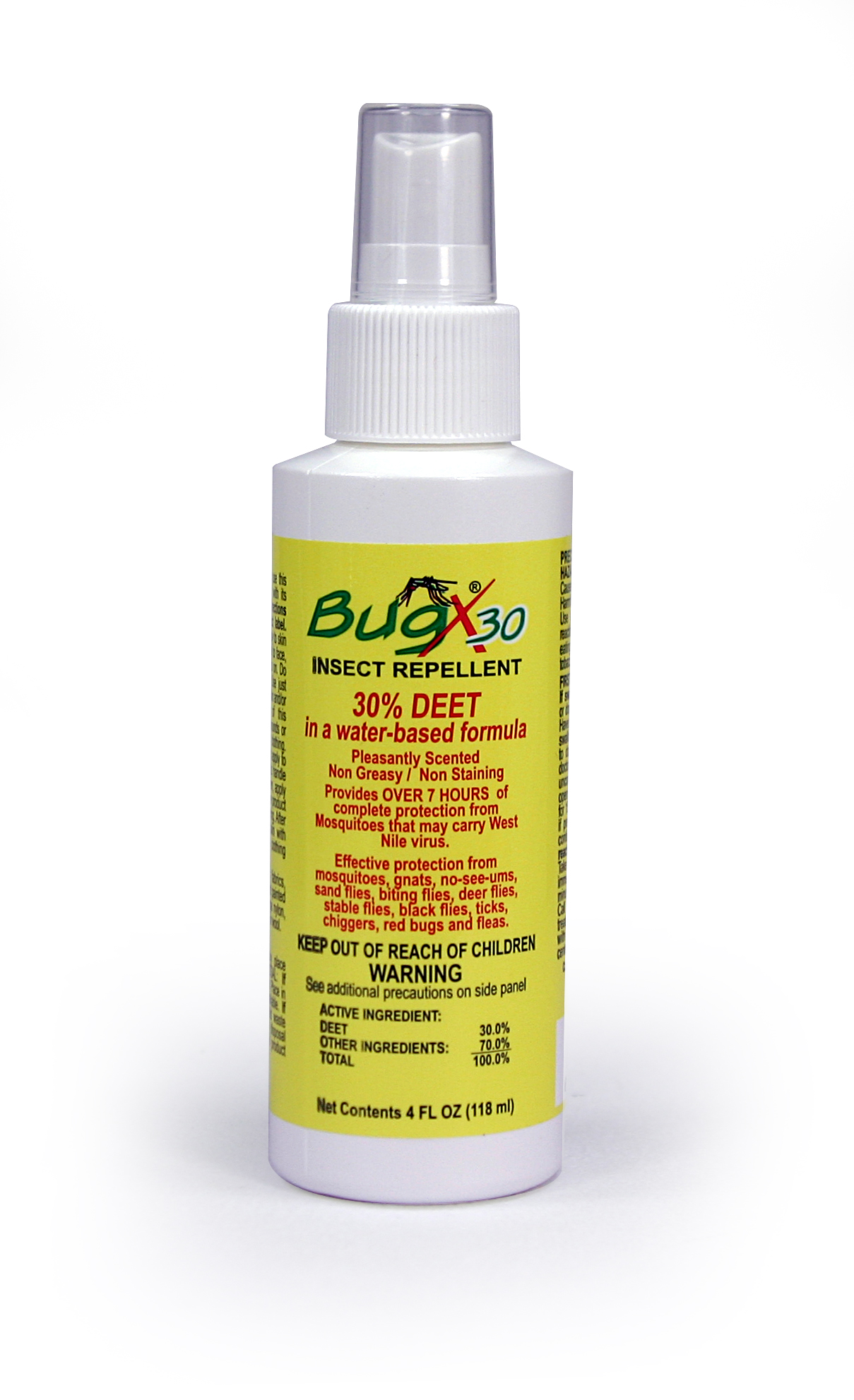 BugX 30 Insect Repellent Spray – 4 oz | 30% DEET, Long-Lasting Protection, Water-Based Formula