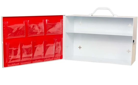 EMPTY 2-Shelf First Aid Cabinet with Pocket Liner (Blank)