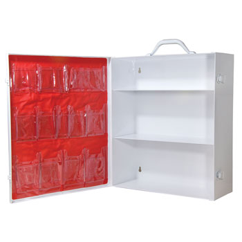 EMPTY 3-Shelf First Aid Cabinet with Pocket Liner (Blank)
