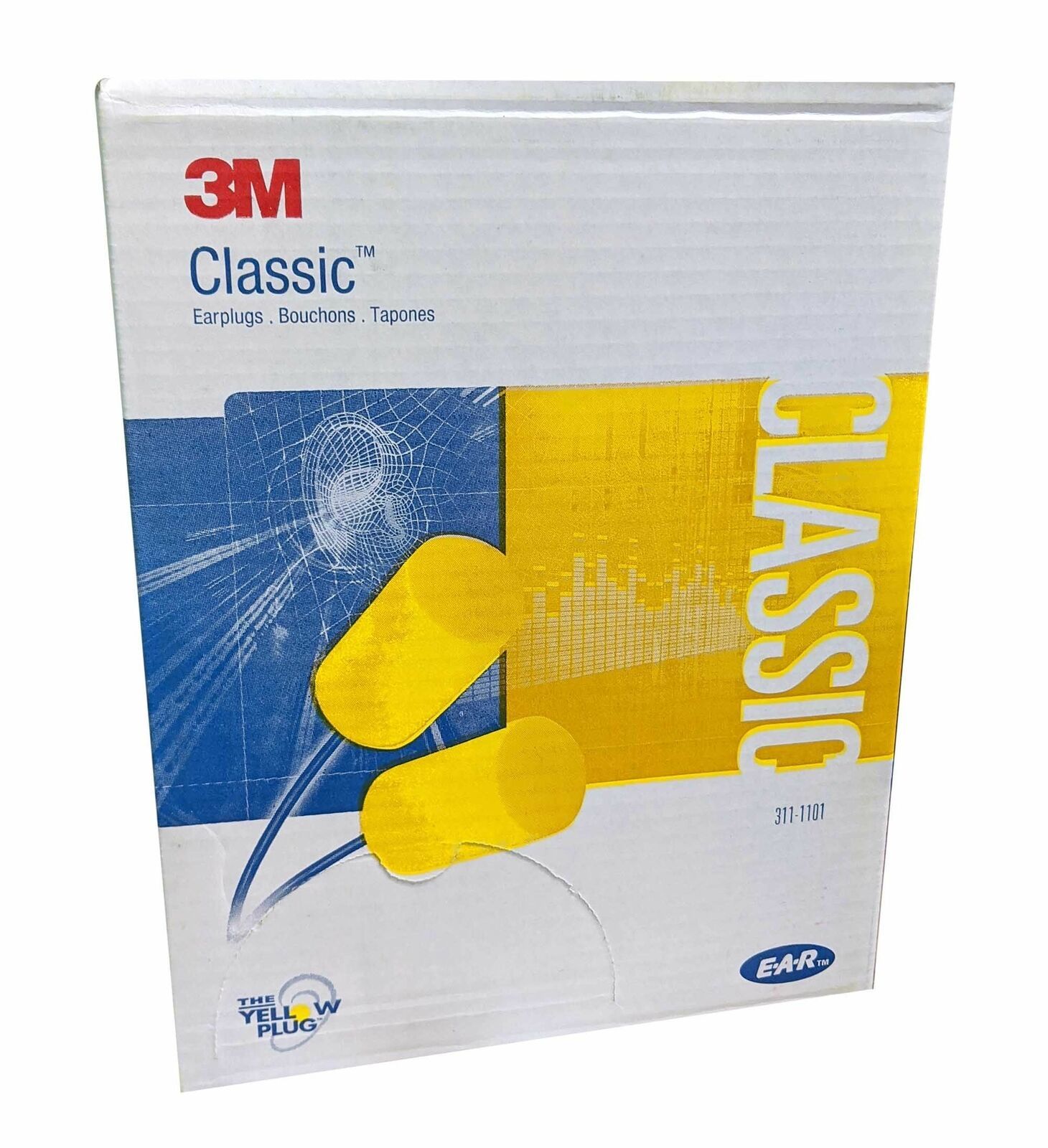 3M™ E-A-R™ Classic™ Earplugs NRR29, Corded - Box of 200 Pairs