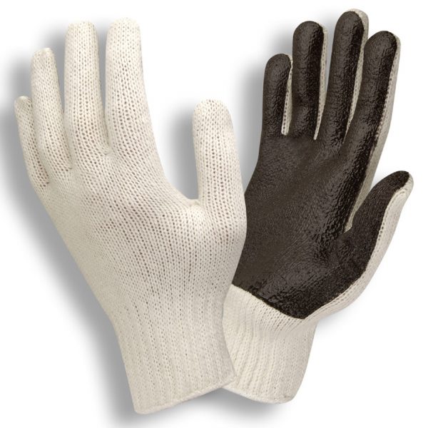 3870 Machine Knit Gloves, PVC Palm - Size Large