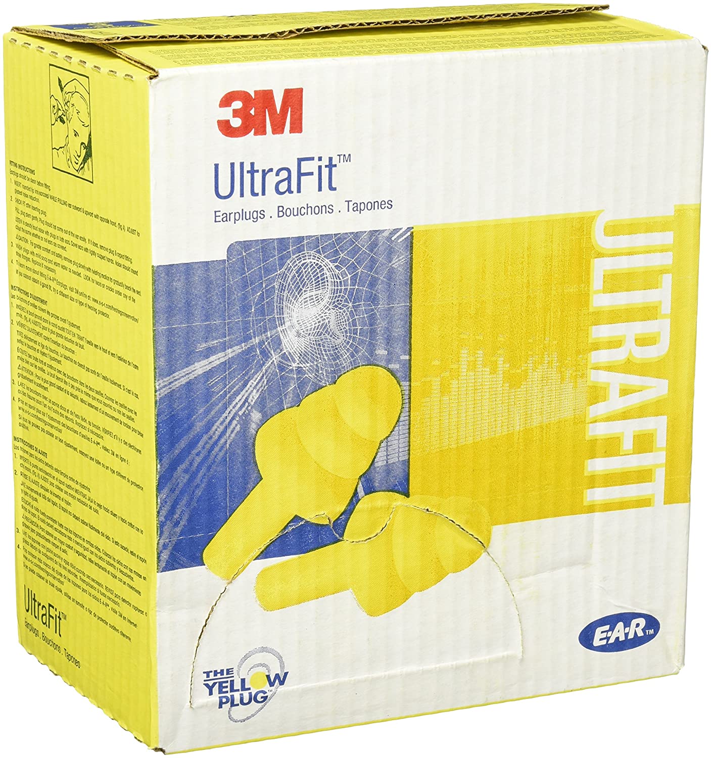 3M™ E-A-R™ UltraFit™ Earplugs with Carrying Case NRR25, Corded - Box of 50 Pairs