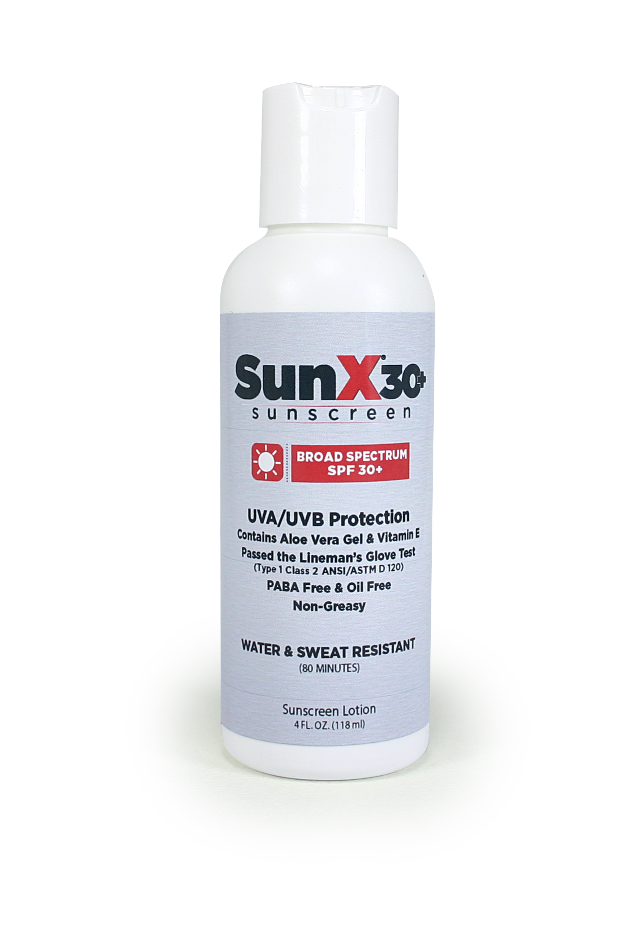 SunX SPF30 Sunscreen Lotion – 4 oz | Broad Spectrum, Water-Resistant, Aloe & Vitamin E