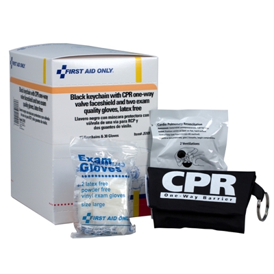 Keychain with CPR One-way Valve Face Shield