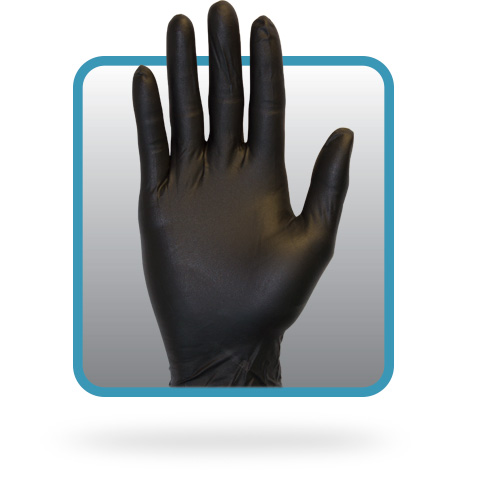 Premium Powder Free Textured Black Nitrile Gloves - Size Small (100/bx)