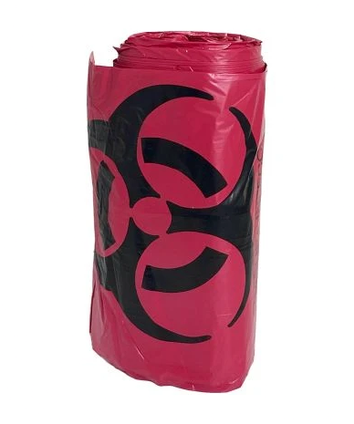 Biohazard Waste Bags, 7-10 Gallon, 50/Roll