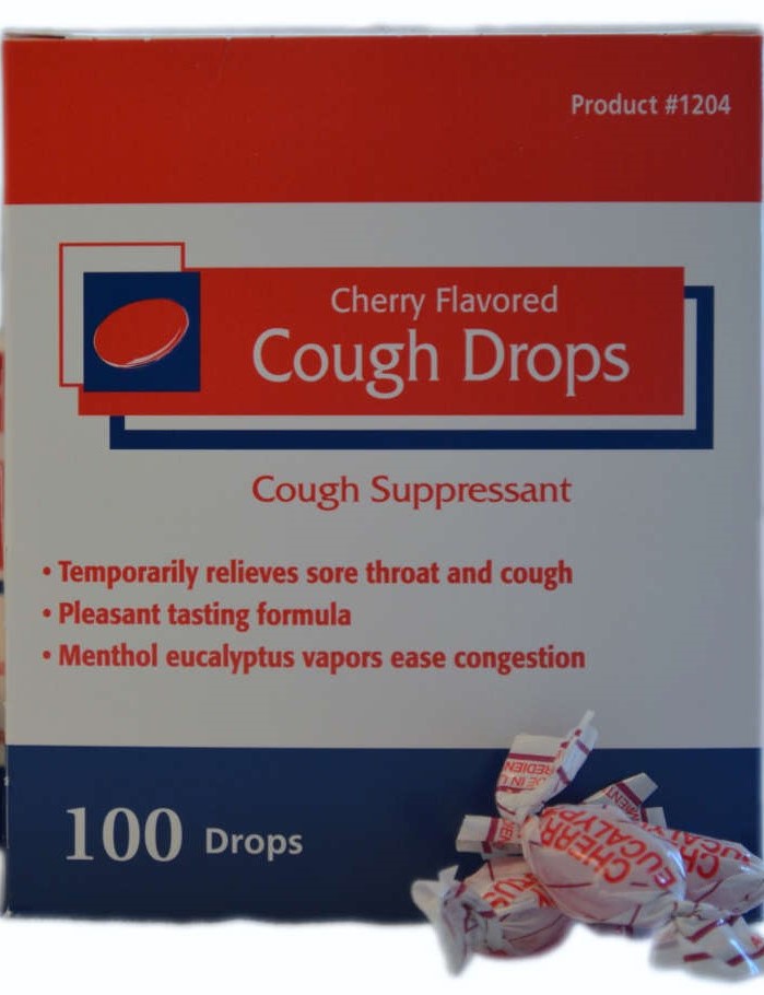 Cough Drops, Cherry - Box of 100