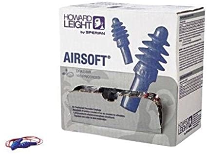  Honeywell Howard Leight® Airsoft Earplugs NRR27, Uncorded - Box of 100 Pairs