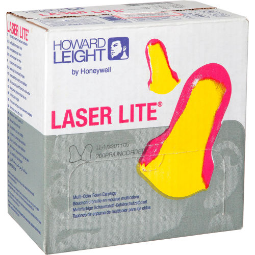 Honeywell Howard Leight® Laser Lite® Earplugs NRR32, Uncorded - Box of 200 Pairs