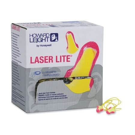 Honeywell Howard Leight® Laser Lite® Earplugs NRR32, Corded - Box of 100 Pairs