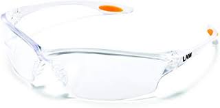 LW210 Crews Law 2 Clear Frame and Lens Safety Glass