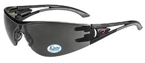 OP1023ID Optima IQ Black Frame with Smoke Lens Anti-Fog Safety Glass