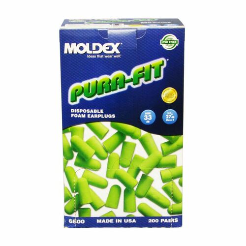 Moldex® Pura-Fit Earplugs NRR33, Uncorded - Box of 200 Pairs