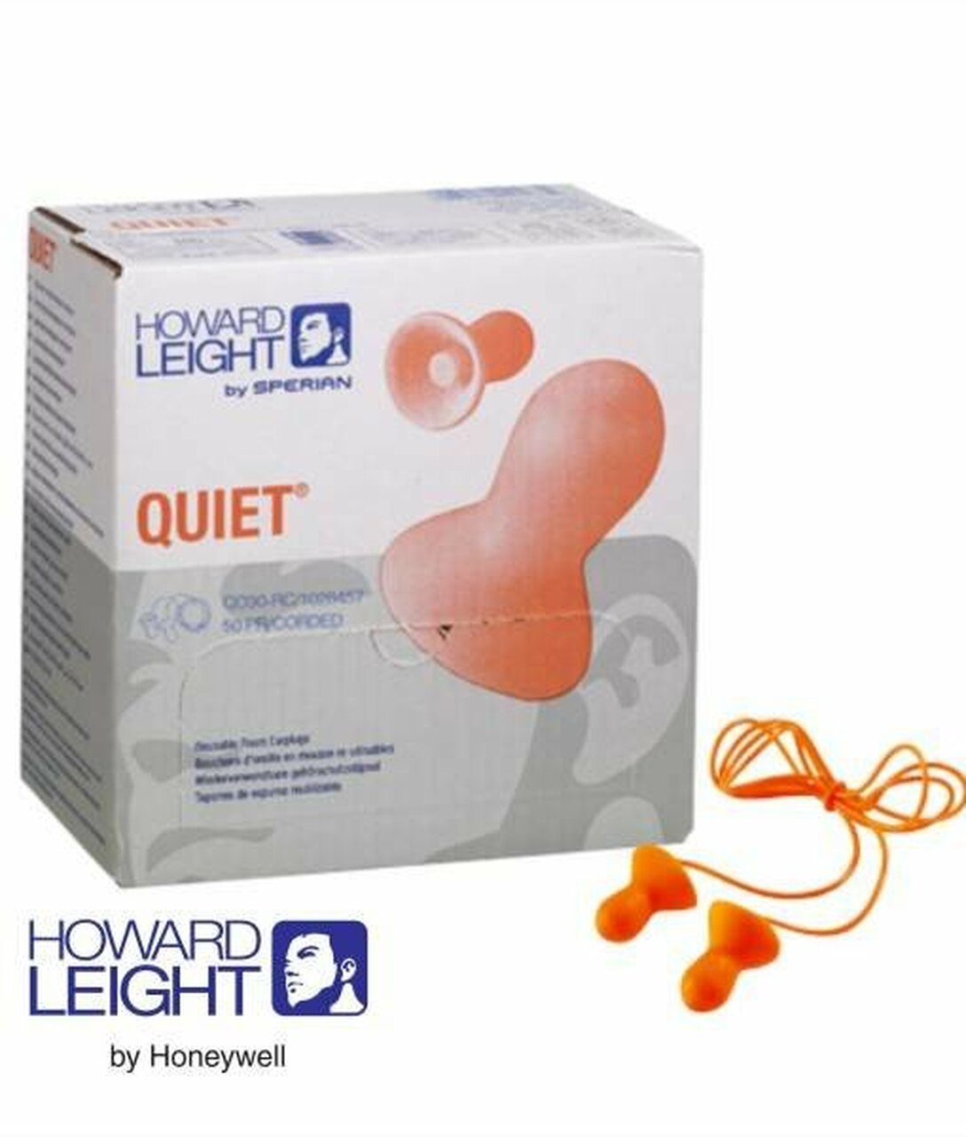 Honeywell Howard Leight Quiet® Earplugs NRR26, Corded - Box of 100 Pairs