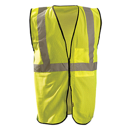 Safety Vest, Yellow with 2” Reflective Tape, ANSI Class 2 - Size L-XL