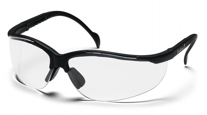 SB1810S VENTURE II Black Frame Clear Lens Safety Glass