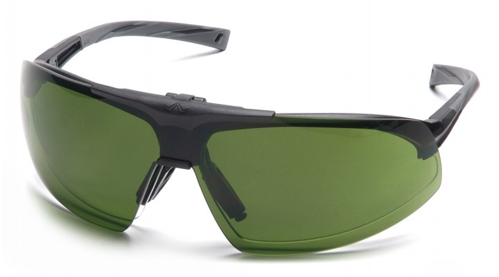 SB4960STP ONIX PLUS Black Frame with Clear Anti-Fog Lens & 3.0 IR Filter Flip Lens Safety Glass