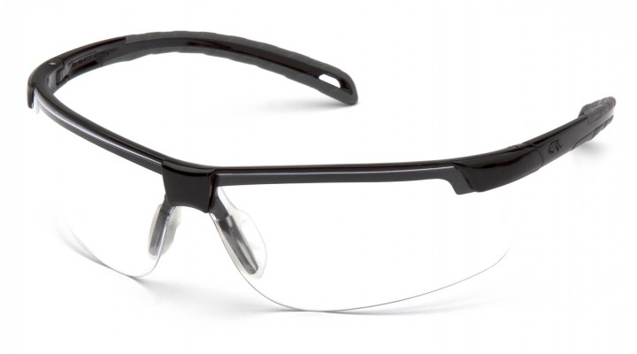 SB8610DT EVER-LITE H2X Black Frame Clear Lens Anti-Fog Safety Glass