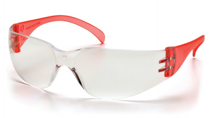 SR4110S INTRUDER  Clear Lens with Red Temples Safety Glass