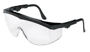 TK110 Tomahawk Wrap-around Black Frame Clear Lens Safety Glass