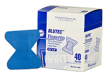 Fingertip, Blue Metal Detectable Adhesive Bandage (40/box)
