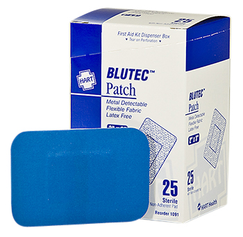 Patch, Blue Metal Detectable 2” x 3” Adhesive Bandage (25/box)