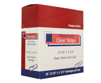 Strip, Clear Waterproof 31/32” x 2-3/4” (30/box)