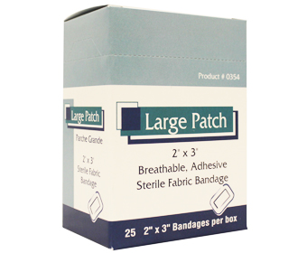Patch, Heavy Woven Large 2” x 3” Adhesive Bandage (25/box)