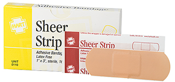 Strip, Sheer Adhesive  Bandage 1” x 3” - 16/Unit Meets ANSI/ISEA Z308.1-2021 Standard