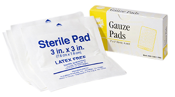 Gauze Pads 3” x 3” Sterile - 4/Unit Meets ANSI/ISEA Z308.1-2021 Standard
