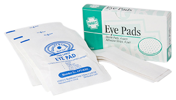 Eye Pads w/Adhesive Strips 4/Unit (Meets ANSI/ISEA Z308.1-2021 Standard)
