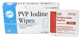 PVP Iodine Wipes 10/unit