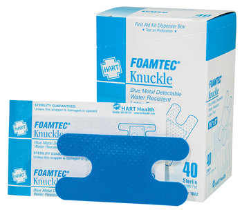 Knuckle, Foamtec Blue Metal Detectable Adhesive Bandage (40/box)