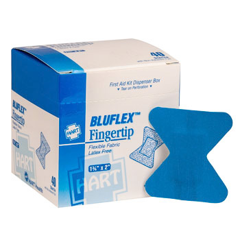 Fingertip, Blue Woven Adhesive Bandage (40/box)