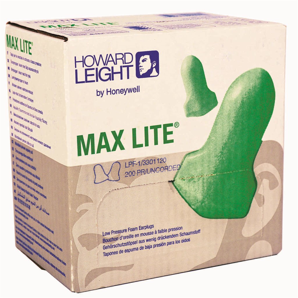 Honeywell Howard Leight® Max Lite® Earplugs NRR30, Uncorded - Box of 200 Pairs