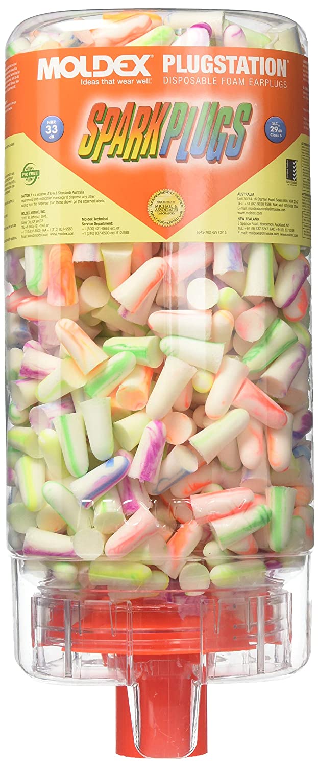 Moldex® Sparkplug Earplug Station NRR33, Uncorded - Station of 500 Pairs