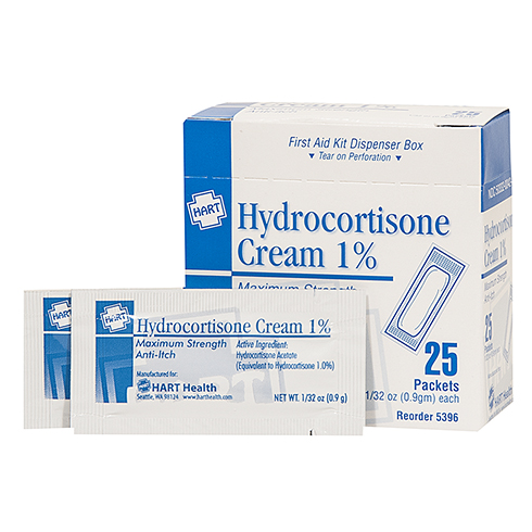 Hydrocortisone cream 1% .9g packets  - Box of 25